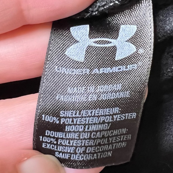 Under Armour Loose Fit Full Zip Hoodie Logo Sweatshirt in Black Men’s Sz L - Picture 10 of 12